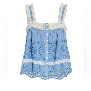 LOVESHACKFANCY Sully Broderie Anglaise Tank Top